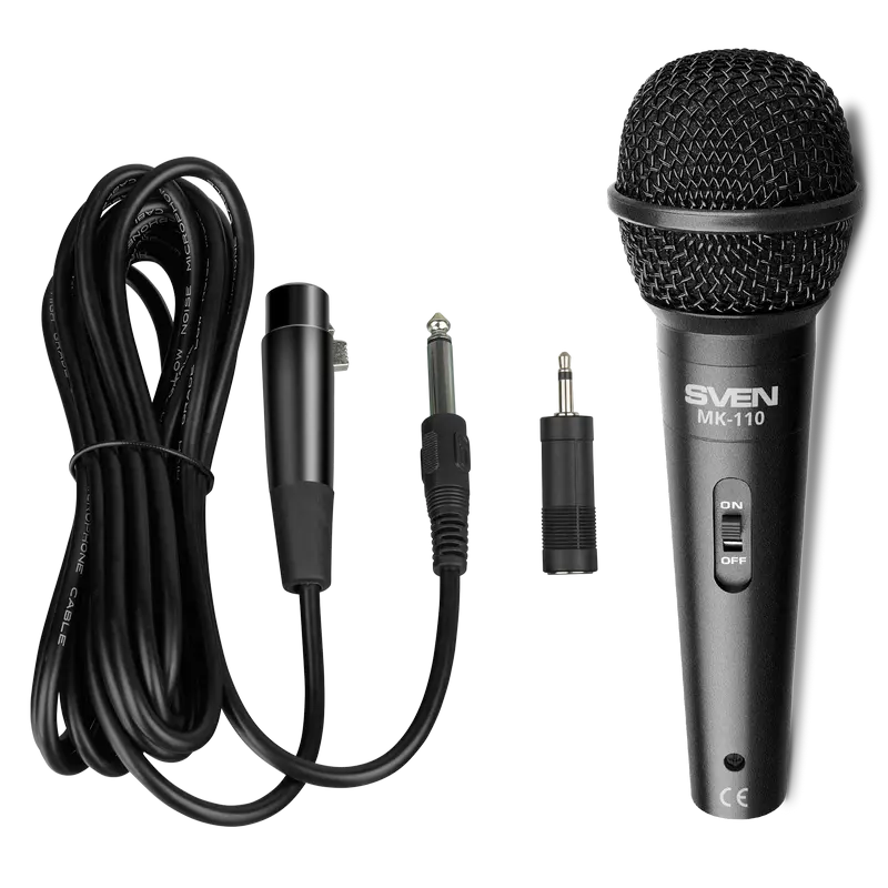 Microfon Karaoke SVEN MK-110, Cu fir, Negru - photo