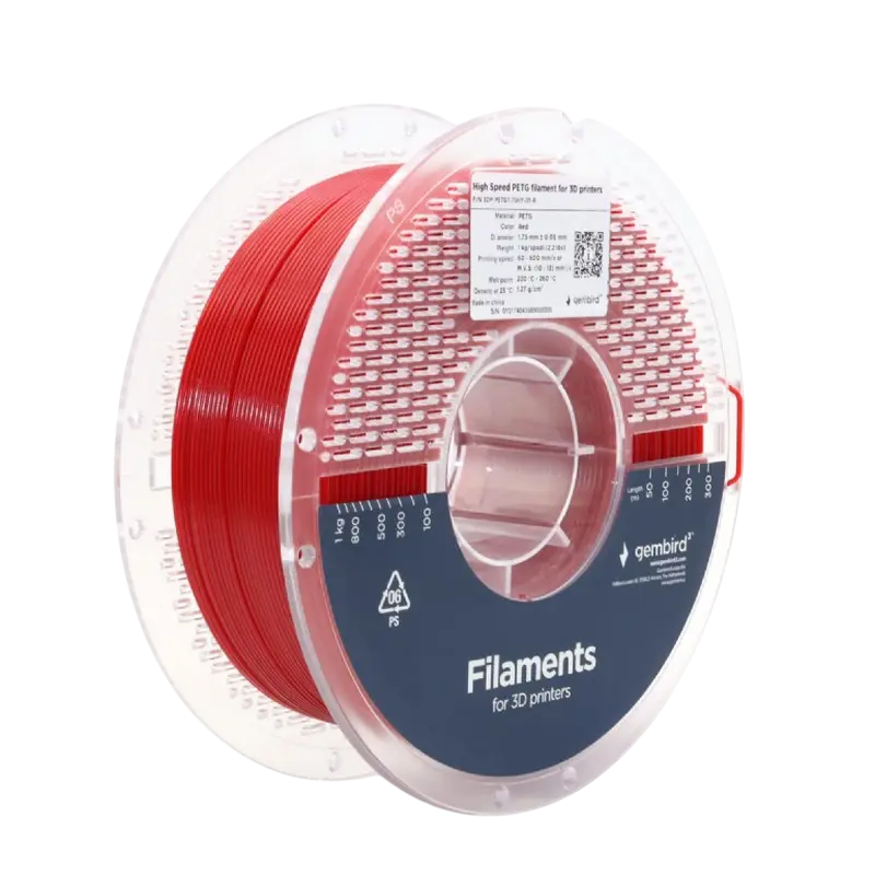 Filament pentru imprimantă 3D Gembird 3DP-PETG1.75HY-01-R, PETG, Roșu , 1.75 mm, 1kg - photo