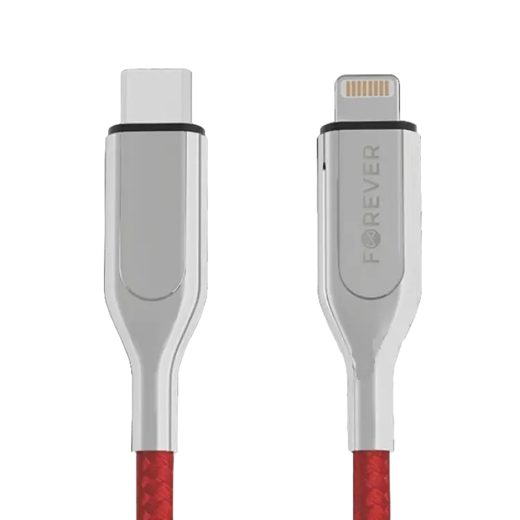 Cablu încărcare și sincronizare Forever Type-C to Lightning Cable (1.5M), USB Type-C/Lightning, 1,5m, Roșu - photo