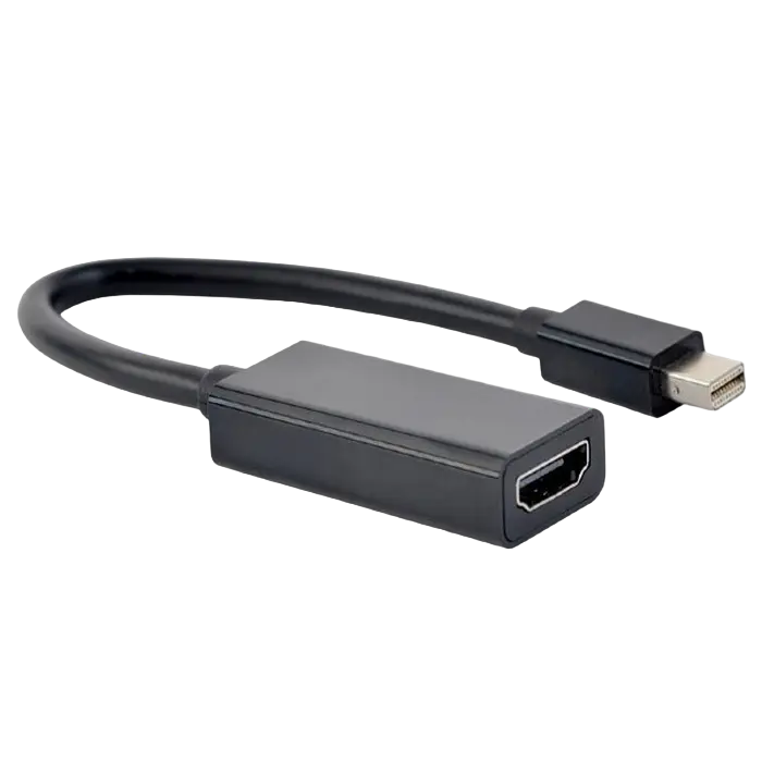 Видеоадаптер Cablexpert A-mDPM-HDMIF-02, MiniDP (M) - HDMI (F), 0,15м, Чёрный - photo