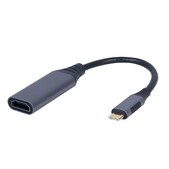 Видеокабель Cablexpert A-USB3C-HDMI-01, USB Type-C (M) - HDMI, 0,15м, Серый - photo