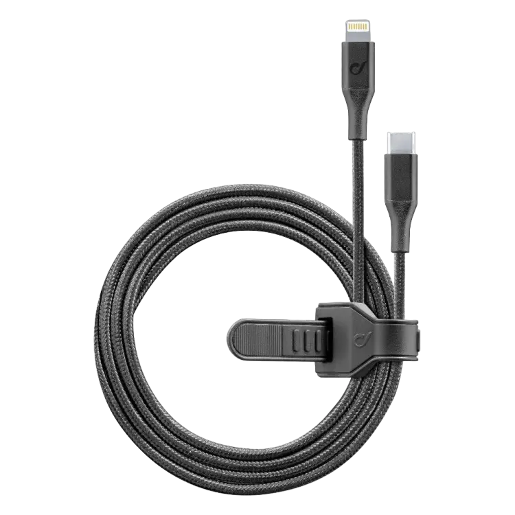 Cablu încărcare și sincronizare Cellularline Satellite MFI, USB Type-C/Lightning, 1m, Negru - photo