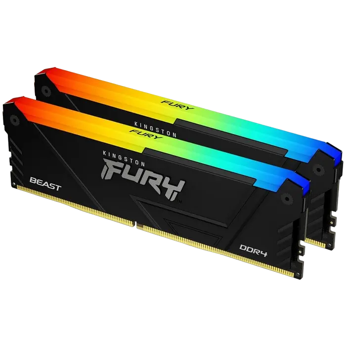 Оперативная память Kingston FURY Beast RGB, DDR4 SDRAM, 3733 МГц, 32 Гб, KF437C19BB12AK2/32 - photo