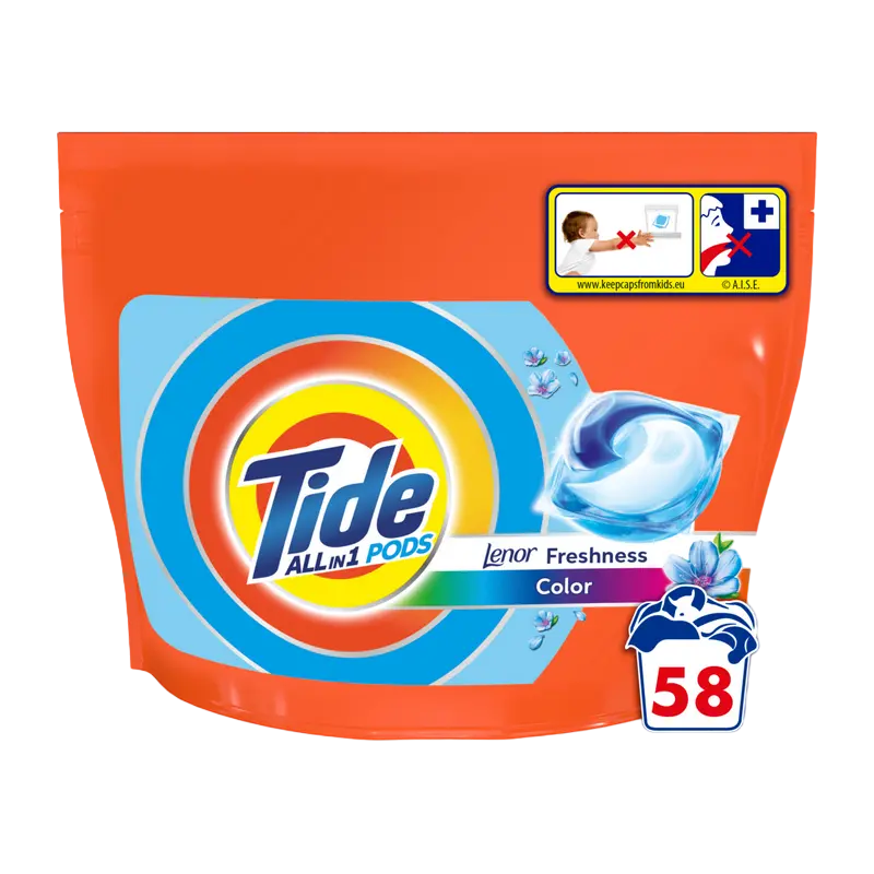 Капсулы All in One Tide Touch of Lenor, 58 шт - photo