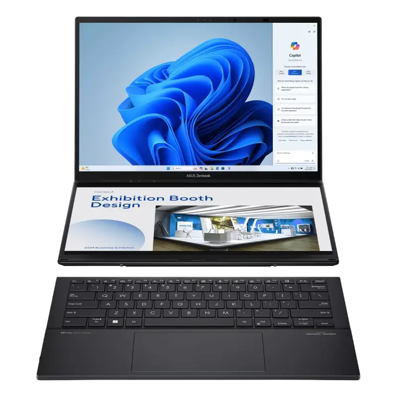 Ноутбук 14" ASUS Zenbook DUO OLED UX8406MA, Inkwell Gray, Intel Core Ultra 7 155H, 16Гб/1024Гб, Windows 11 Home - photo