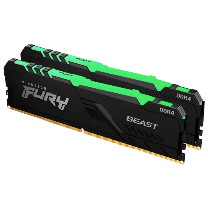 Memorie RAM Kingston FURY Beast RGB, DDR4 SDRAM, 3733 MHz, 16GB, KF437C19BBAK2/16 - photo