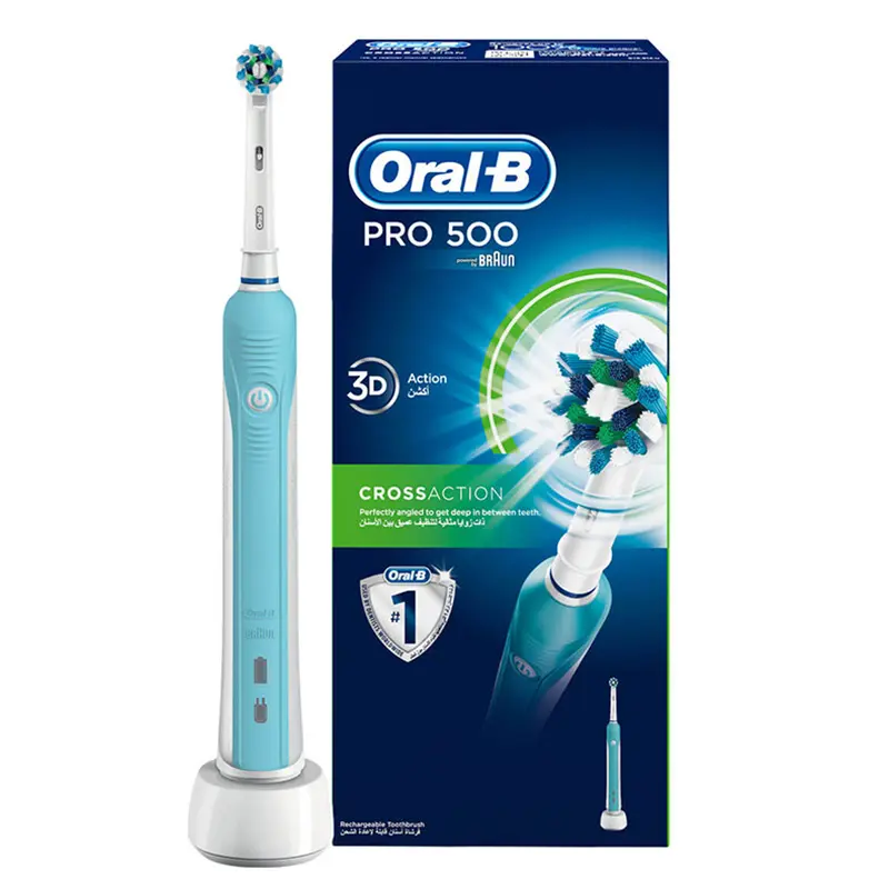Электрическая зубная щетка Oral-B PRO 500 3D, Белый Синий - photo