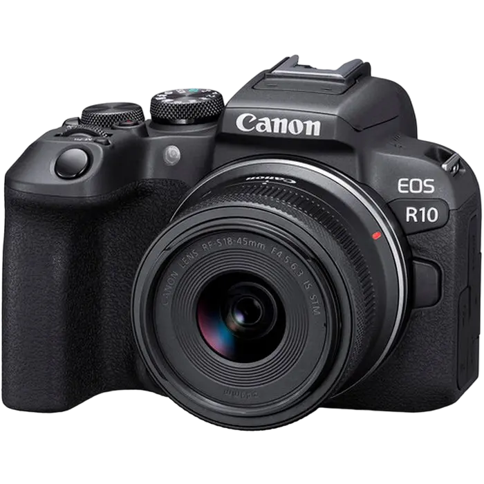 Aparat Foto Mirrorless Canon EOS R10 & RF-S 18-45mm f/4.5-6.3 IS STM KIT, Negru - photo