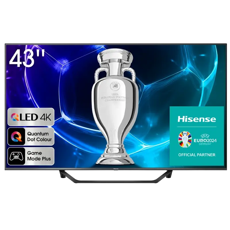 43" QLED SMART TV Hisense 43A7KQ, 3840x2160 4K UHD, VIDAA U6.0, Negru - photo