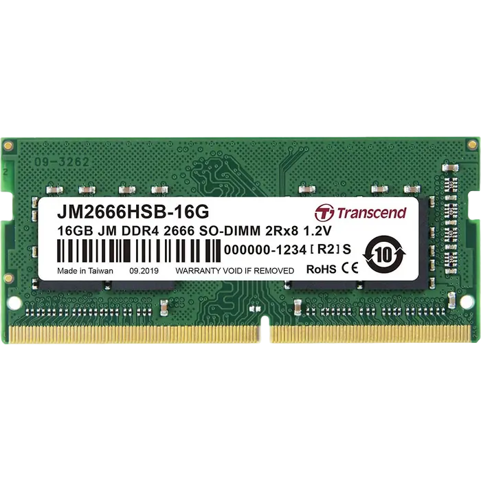 Оперативная память Transcend JM2666HSB-16G, DDR4 SDRAM, 2666 МГц, 16Гб, JM2666HSB-16G - photo