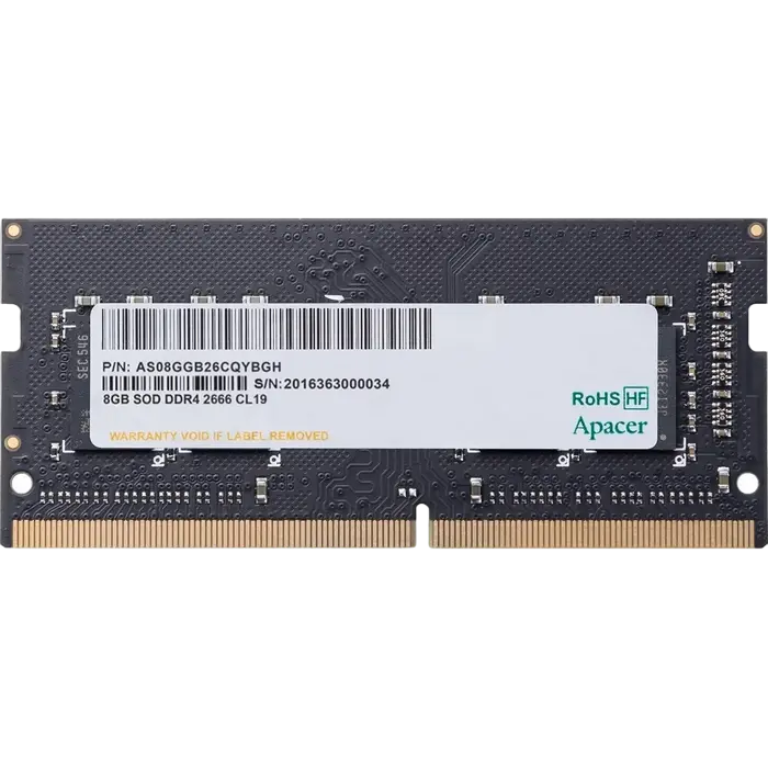 Оперативная память Apacer AS08GGB26CQYBGH, DDR4 SDRAM, 2666 МГц, 8Гб - photo