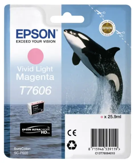 Картридж чернильный Epson T760, 26мл, Яркий светло-пурпурный - photo