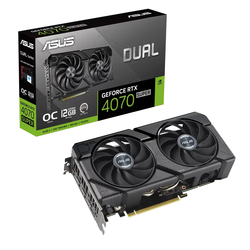 Видеокарта ASUS DUAL-RTX4070S-O12G-EVO, 12ГБ GDDR6X 192бит - photo