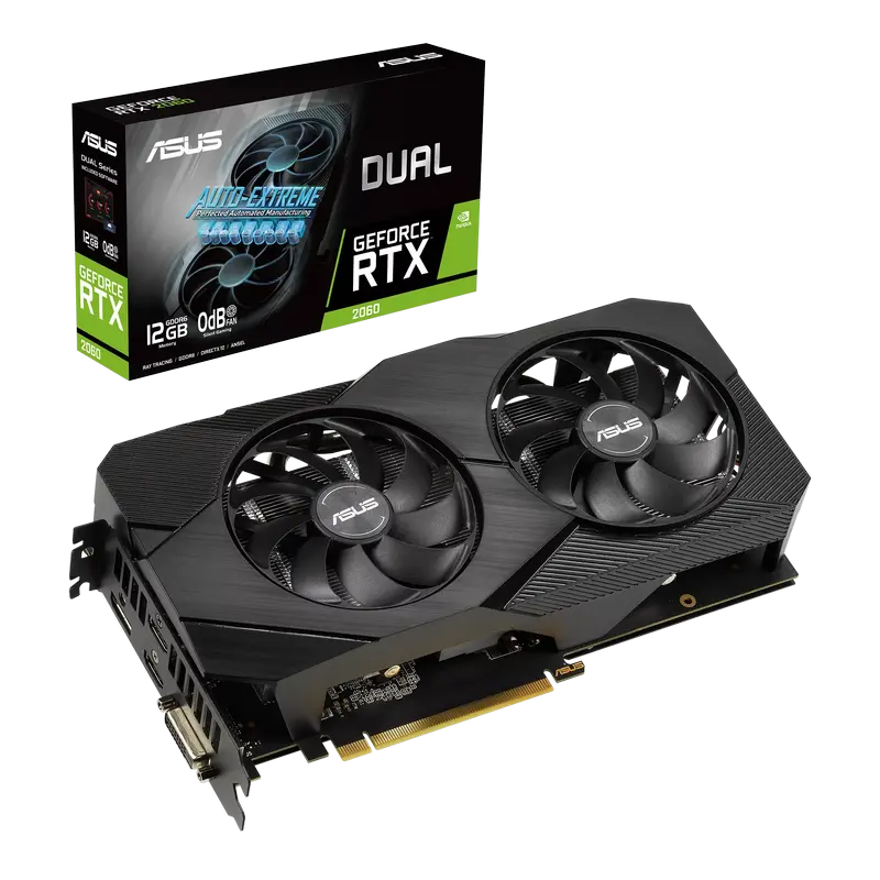 Видеокарта ASUS DUAL-RTX2060-12G-EVO, 12ГБ GDDR6 192бит - photo