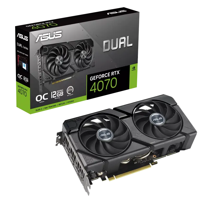 Placă Video ASUS DUAL-RTX4070-O12G-EVO, 12GB GDDR6X 192bit (DUAL-RTX4070-O12G-EVO) - photo