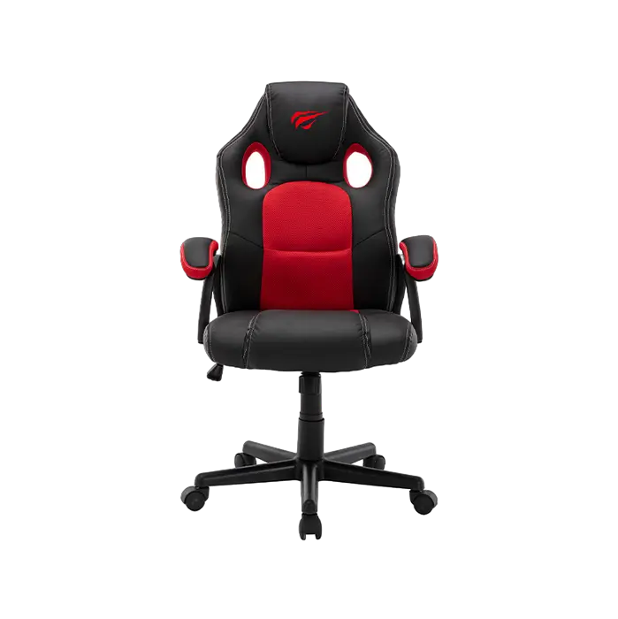 Игровое кресло Havit GC939, Ткань, Искусственная кожа, Красный/Черный - photo
