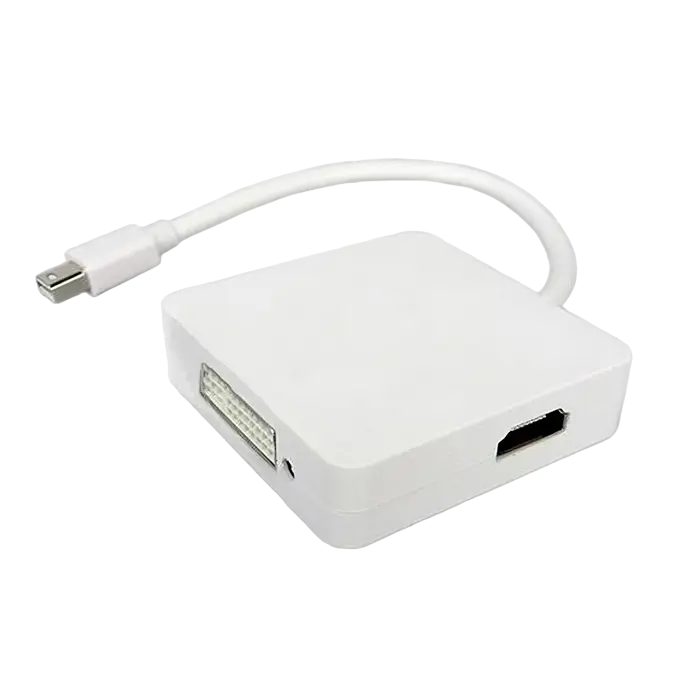 Видеоконвертер APC Electronic APC-531023, MiniDP (M) - HDMI (F) / DisplayPort (F) / DVI-D (F), 0,15м, Белый - photo