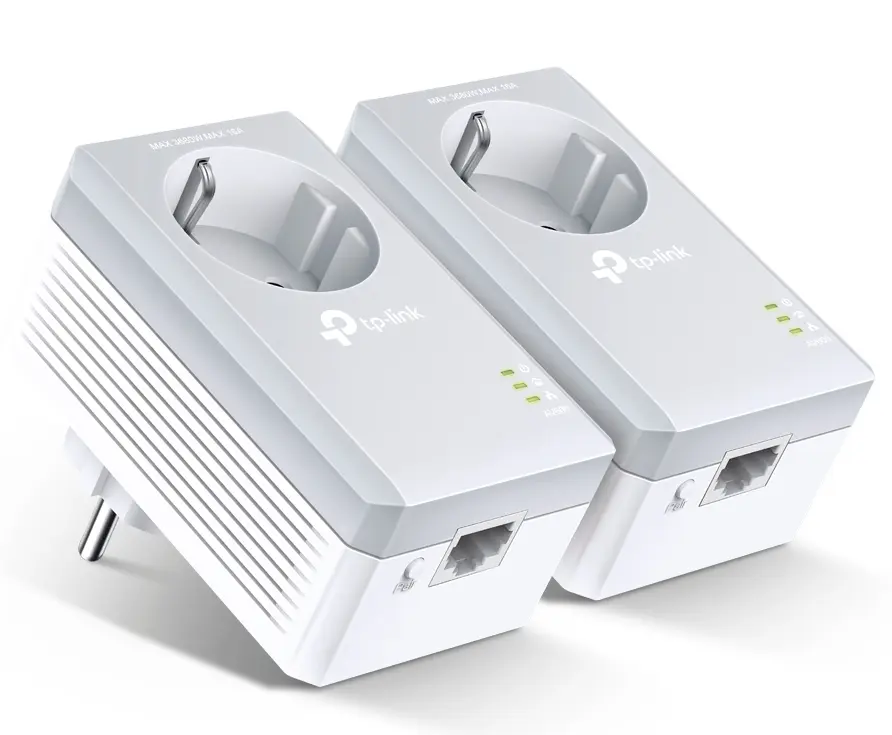 Powerline Adapter TP-Link, TL-PA4010P KIT, AV600, 1x100Mbps Port, Passthrough - photo