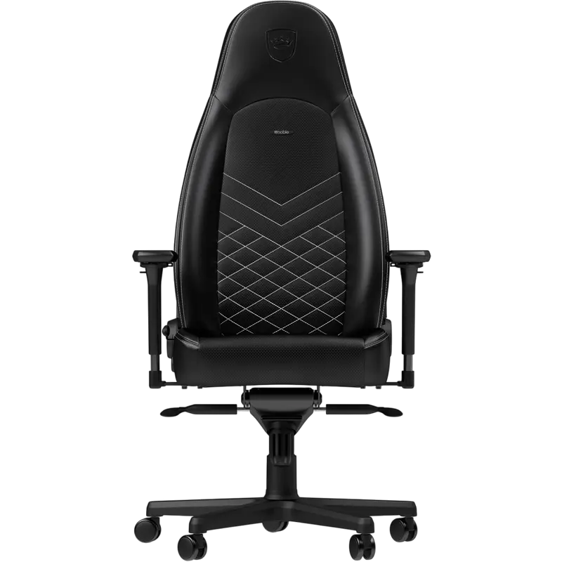 Игровое кресло Noblechairs Icon, Искусственная кожа, Черный/Белый - photo