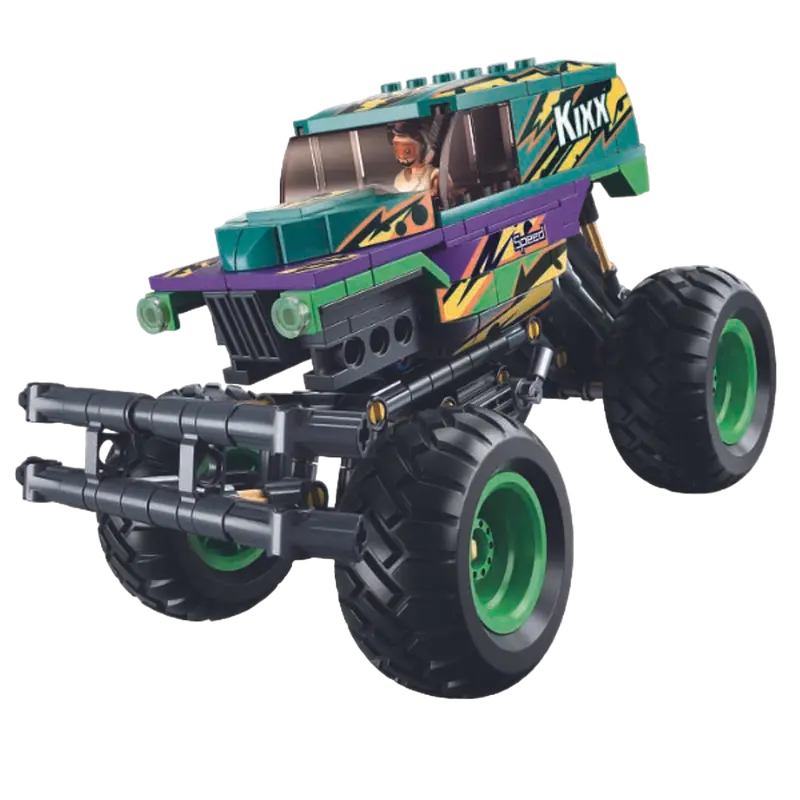 Конструктор Sluban B1158, 6 "Monster Truck", с инерцией, 6+, Зеленый | Лиловый - photo