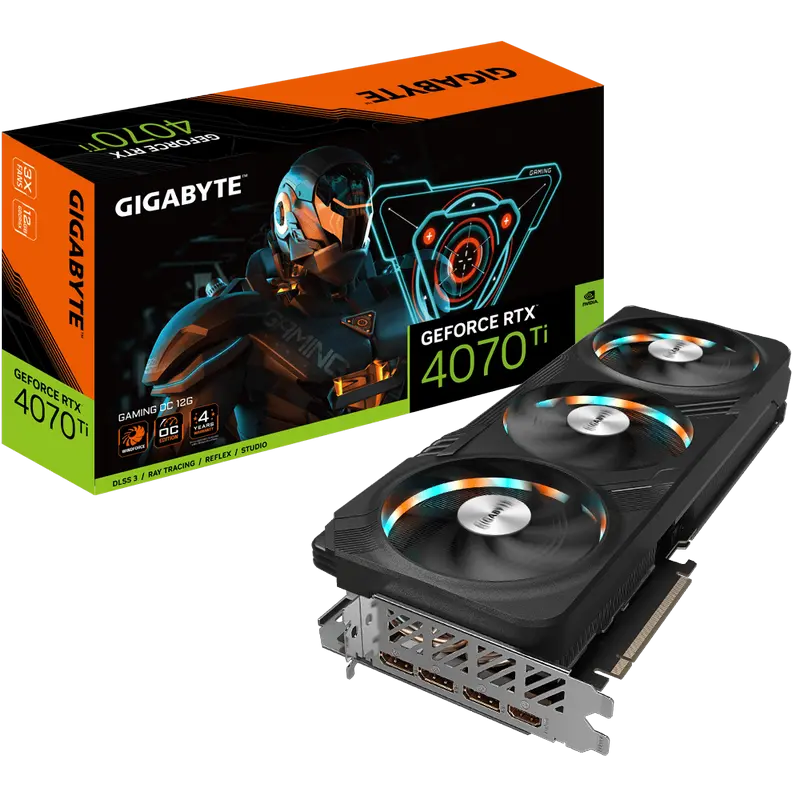 Placă Video Gigabyte GV-N407TGAMING OC-12GD, 12GB GDDR6X 192bit - photo