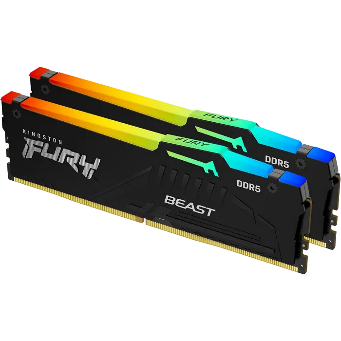 Memorie RAM Kingston FURY Beast RGB, DDR5 SDRAM, 6000 MHz, 16GB, KF560C40BBAK2-16 - photo