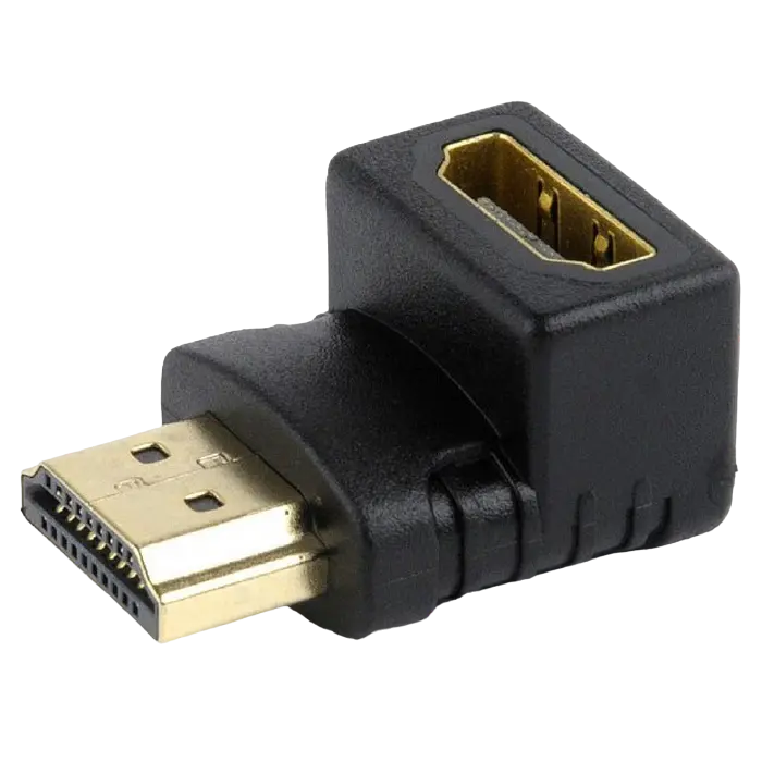 Adaptor Video Cablexpert A-HDMI90-FML, HDMI (M) - HDMI (F), Negru - photo