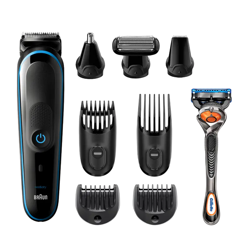 Мужской Триммер Braun 9-in-1 Trimmer MGK5280, Черный | Синий - photo