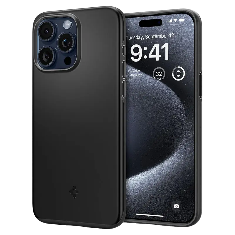 Чехол Spigen iPhone 15 Pro Thin Fit, Чёрный - photo