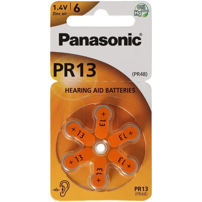 Baterii rotunde Panasonic PR-13, PR13 (PR48), 300mAh, 6buc. - photo