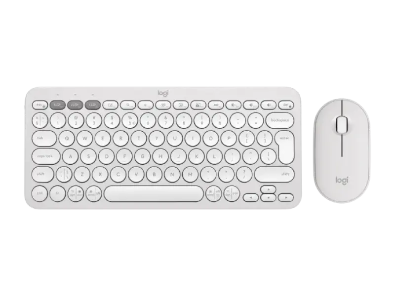 Клавиатура и мышь Logitech Pebble 2 Combo, Беспроводное, Белый - photo