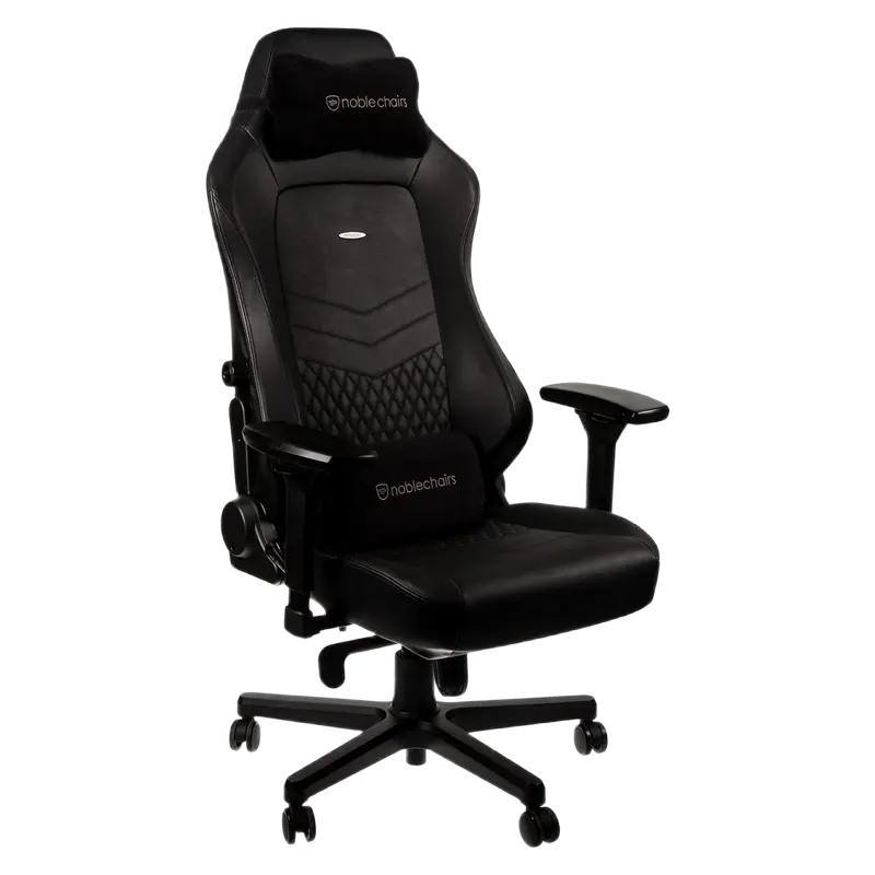 Игровое кресло Noblechairs Hero, Натуральная кожа, Чёрный - photo