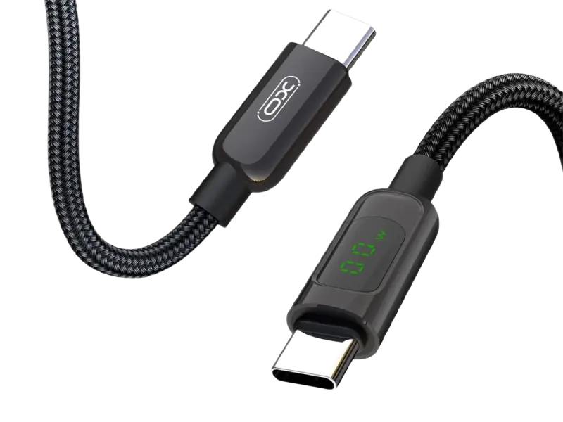 Кабель для зарядки и синхронизации XO NB-Q203B_c, USB Type-C/USB Type-C, 1м, Чёрный - photo