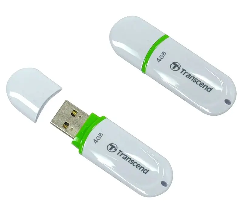 USB Flash накопитель Transcend JetFlash 330, 4Гб, Белый/Зелёный - photo