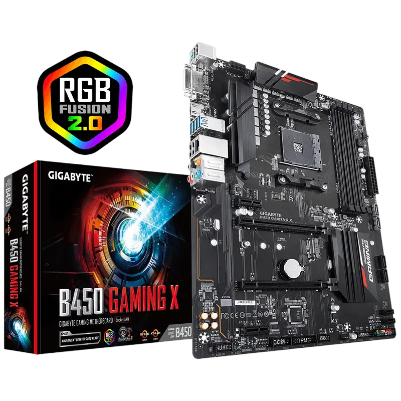 Материнская плата Gigabyte B450 GAMING X, AM4, AMD B450, ATX - photo