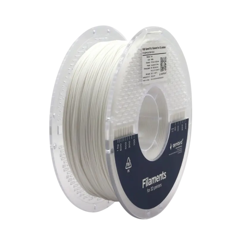 Filament pentru imprimantă 3D Gembird 3DP-PLA1.75HY-01-W, PLA, Alb , 1.75 mm, 1kg - photo