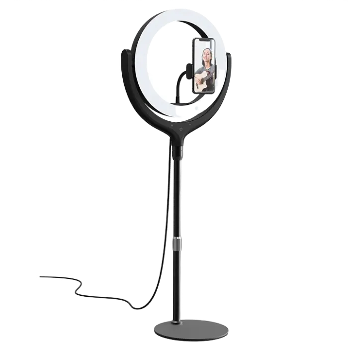 Selfie Stick Devia Holder with LED lamp, Negru - photo