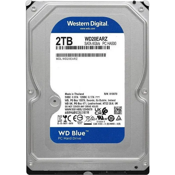 Жесткий диск Western Digital WD Blue, 3.5", 2 ТБ <WD20EARZ> - photo