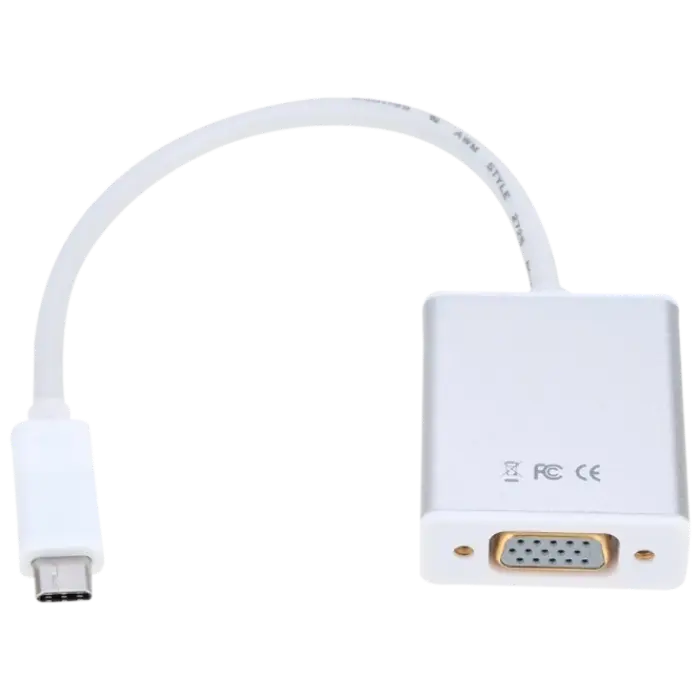 Видеоадаптер APC Electronic APC-631006, Type-C - VGA D-Sub, 0,15м, Белый - photo