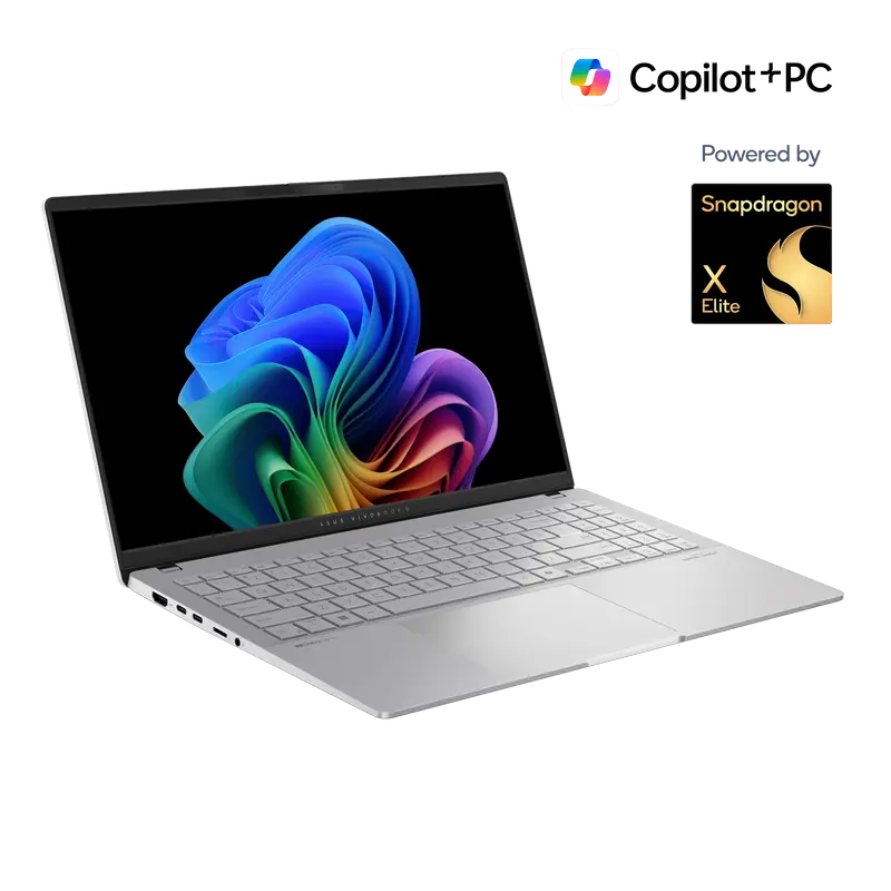 Laptop 15,6" ASUS Vivobook S 15 OLED S5507QA, Cool Silver, Qualcomm Snapdragon X Elite X1E-78-100, 32GB/1024GB, Windows 11 Home - photo