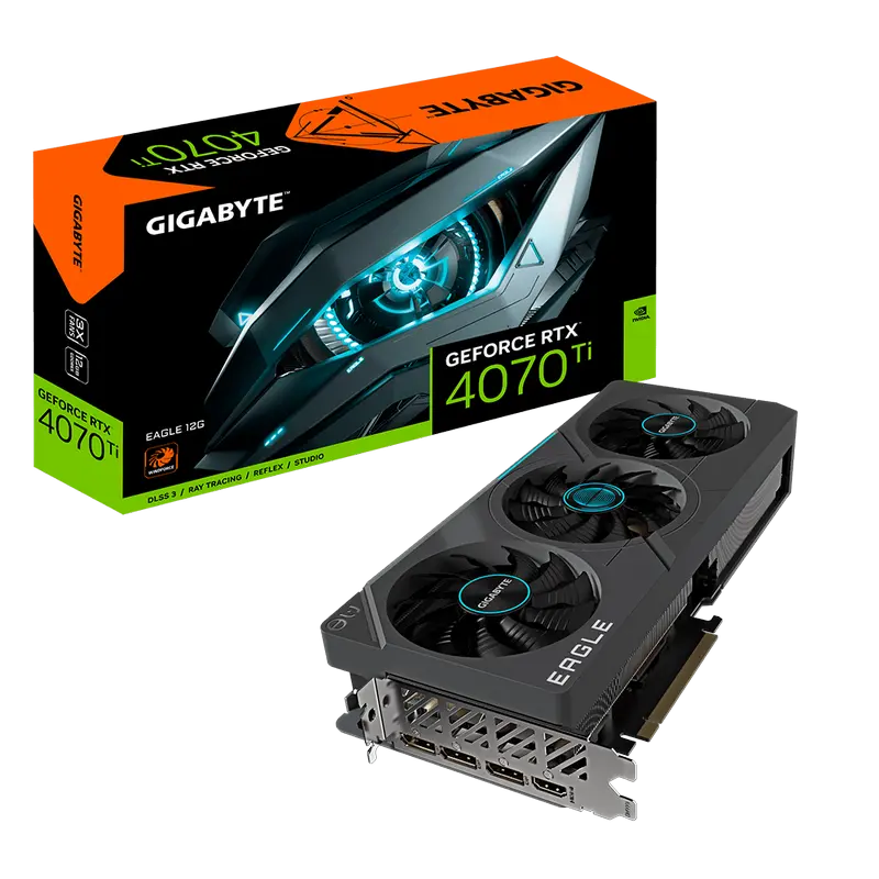 Placă Video Gigabyte GV-N407TEAGLE-12GD, 12GB GDDR6X 192bit  - photo