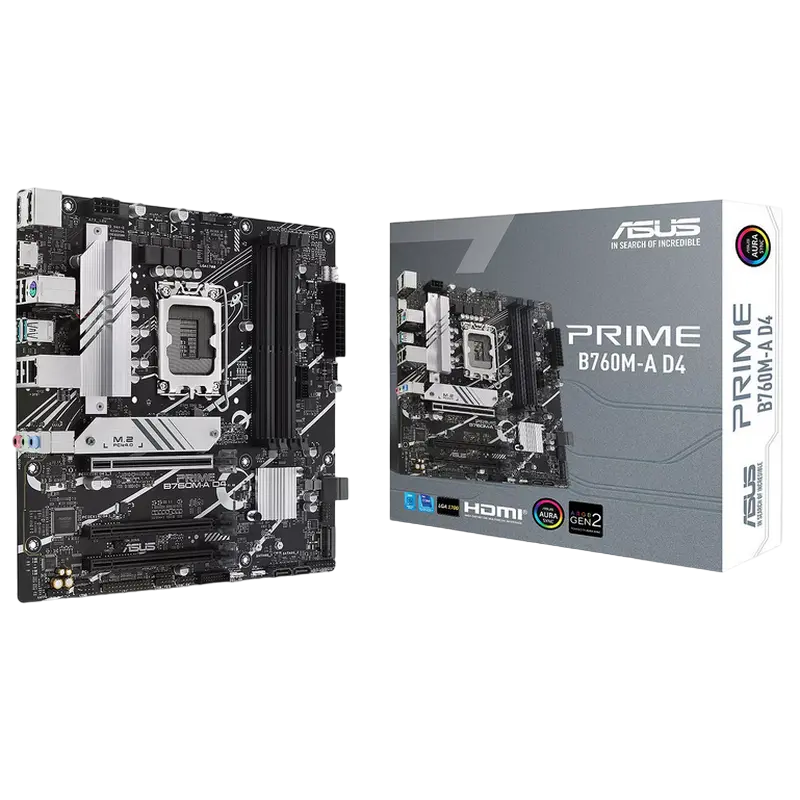 Placă de bază ASUS PRIME B760M-A D4, LGA1700, Intel B760, Micro-ATX - photo