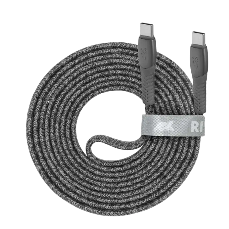 Cablu de încărcare și date Rivacase PS6105, USB Type-C/USB Type-C, 2,1m, Gri - photo