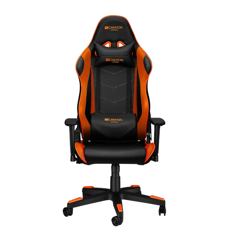 Игровое кресло Canyon Deimos, Искусственная кожа, Черный/Оранжевый - photo