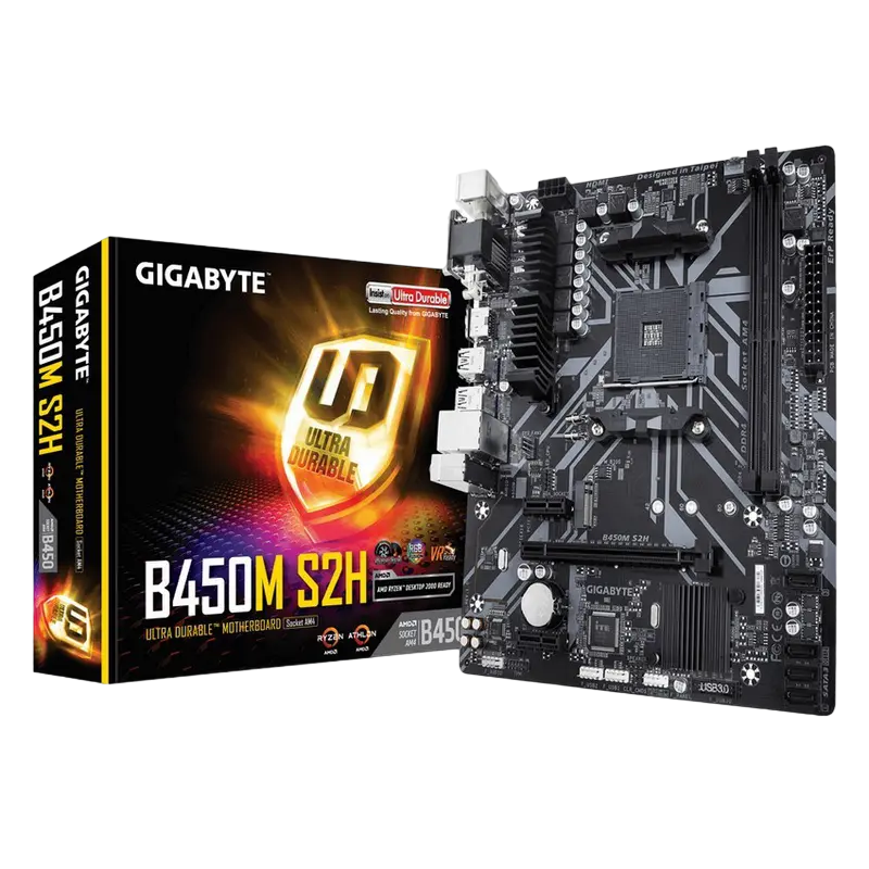 Материнская плата Gigabyte B450M S2H, AM4, AMD B450, Micro-ATX - photo