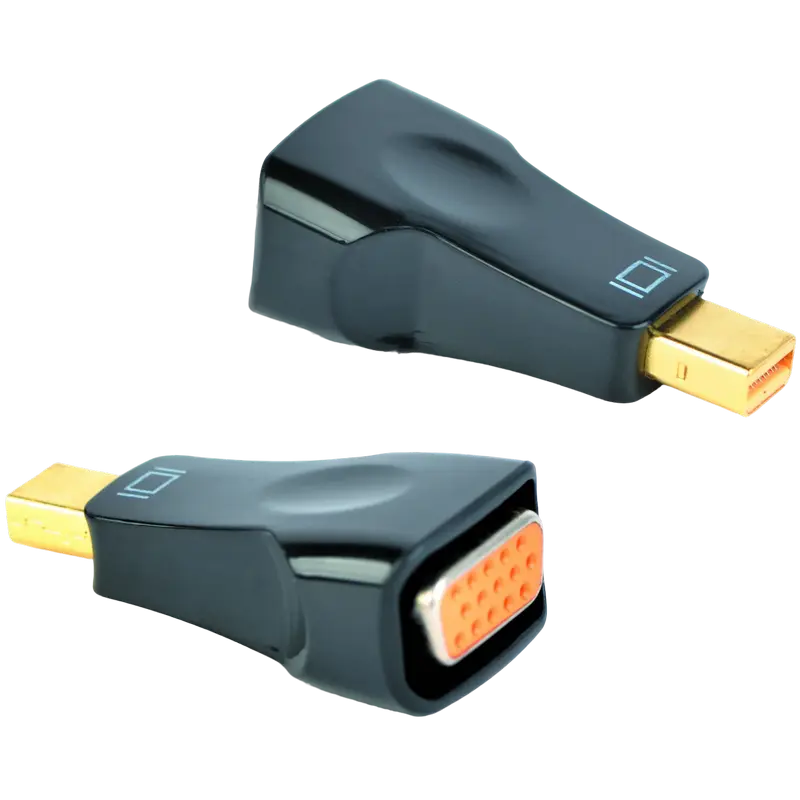 Видеоадаптер Cablexpert A-mDPM-VGAF-01, MiniDP (M) - VGA D-Sub, 1м, Чёрный - photo