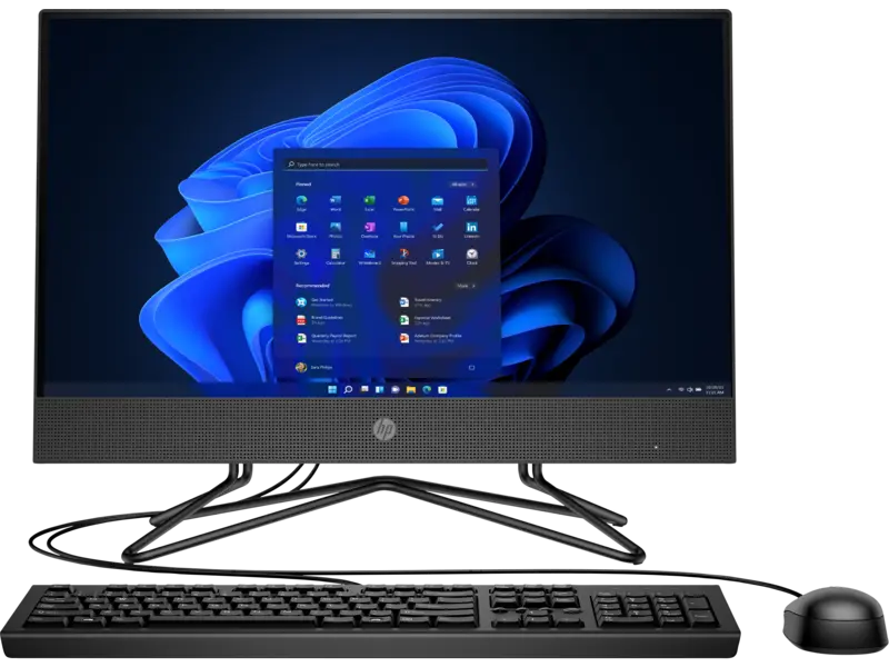 Моноблок HP 200 G4, 21,5", Intel Pentium J5040, 4Гб/1000Гб, FreeDOS, Чёрный - photo