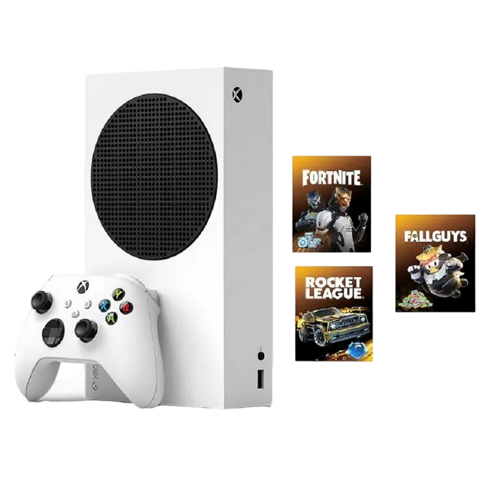Игровая консоль Microsoft Xbox Series S, Белый, Fortnite, Fall Guys, Rocket League Bundle - photo