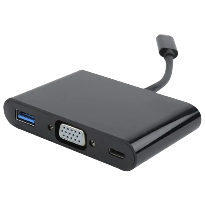 Видеоадаптер Cablexpert A-CM-VGA3in1-01, Type-C - , 0,15м, Чёрный - photo