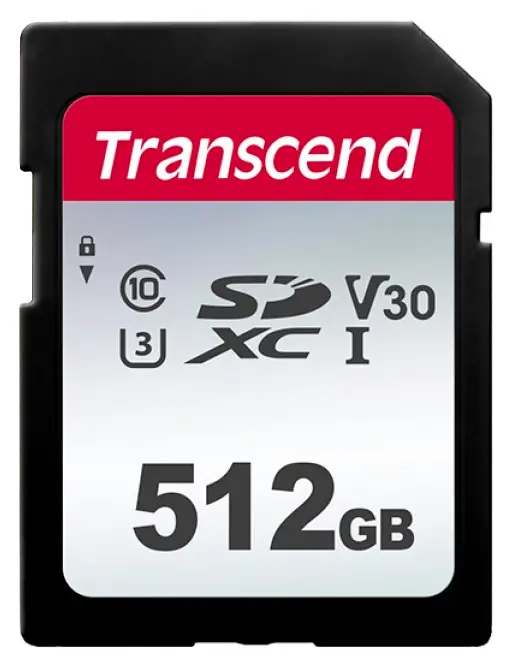 512GB SDXC Card (Class 10)  UHS-I, U3, Transcend 300S  "TS512GSDC300S" (R/W:95/45MB/s) - photo